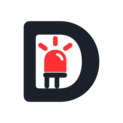 Diodino rounded D with red LED app icon